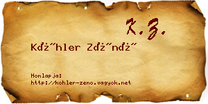 Köhler Zénó névjegykártya